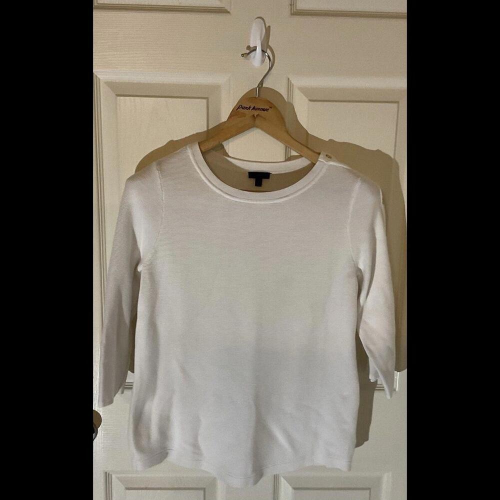 TALBOTS Women’s BUTTON-SLEEVE SWEATER 3/4 Sleeve Boat Neck Size M - A50